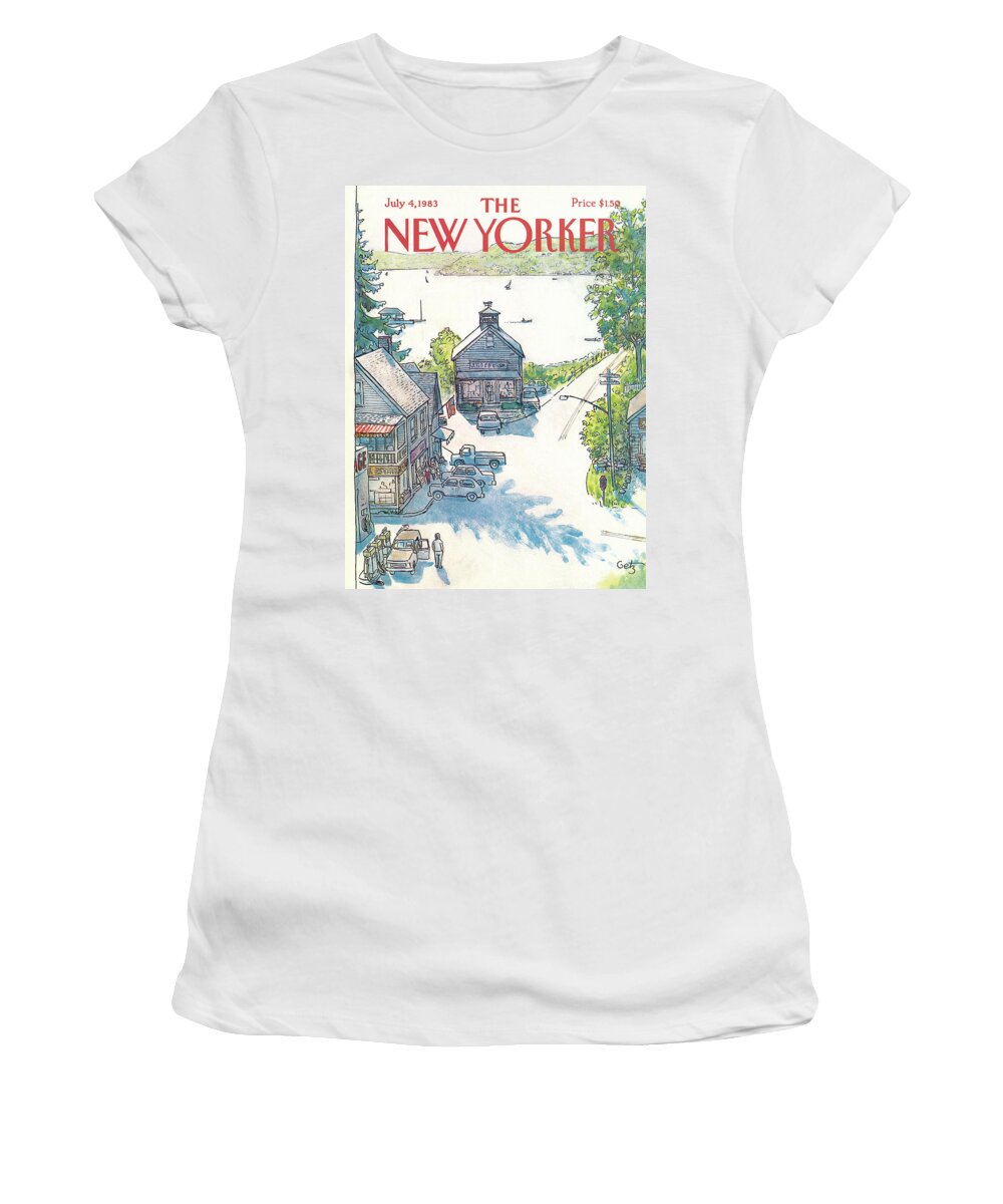  Rural Women's T-Shirt featuring the painting New Yorker July 4th, 1983 by Arthur Getz