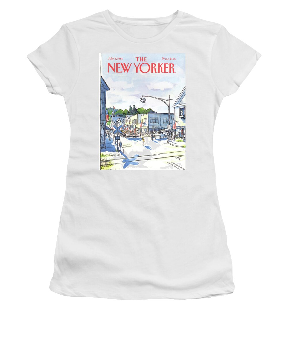 Entertainment Women's T-Shirt featuring the painting New Yorker July 6th, 1981 by Arthur Getz