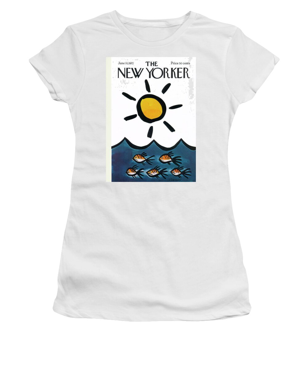 Donald Reilly Women's T-Shirt featuring the painting New Yorker June 10th, 1972 by Donald Reilly