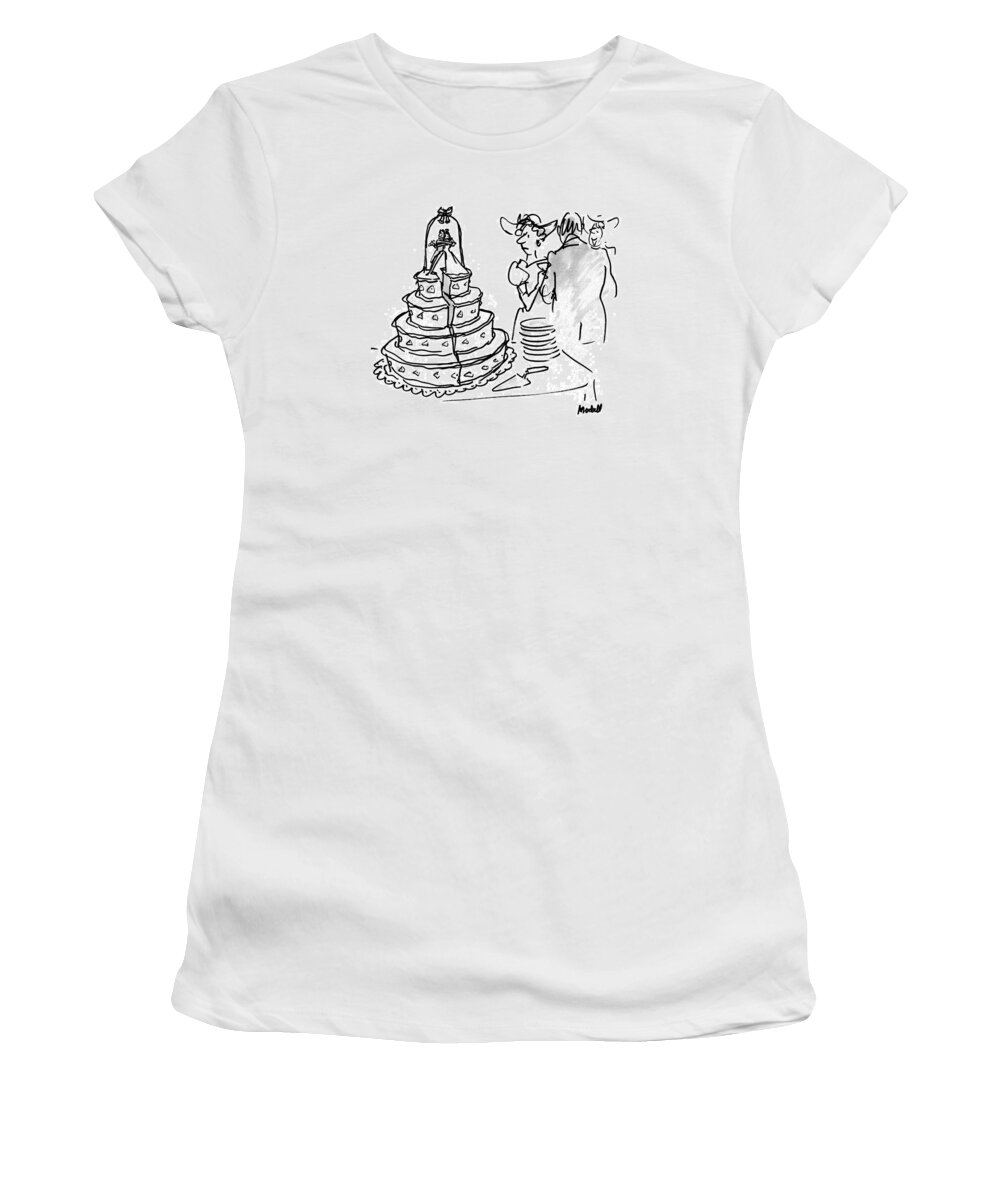 Relationships Women's T-Shirt featuring the drawing New Yorker June 1st, 1992 by Frank Modell
