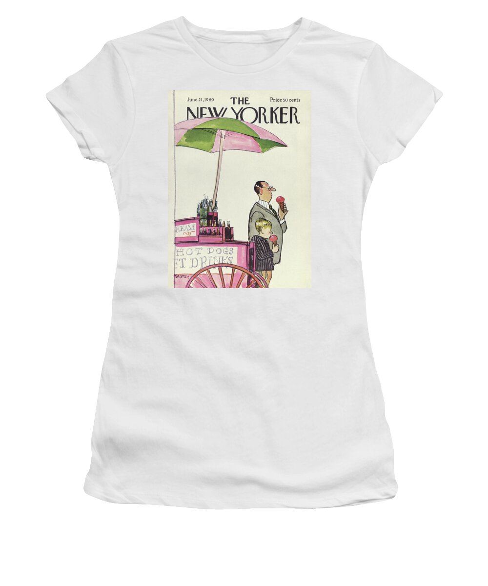 Seasons Women's T-Shirt featuring the painting New Yorker June 21st, 1969 by Charles Saxon