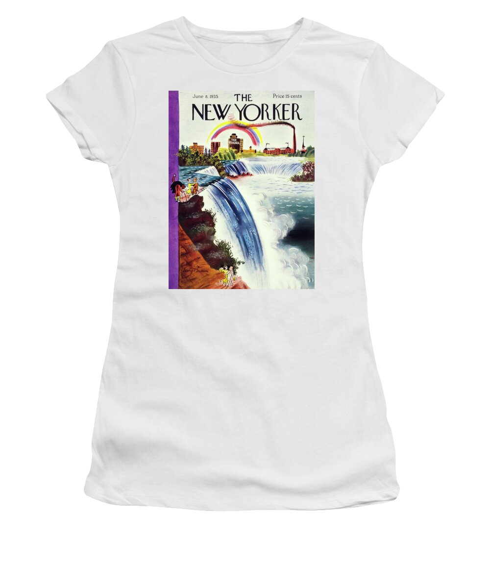 Landscape Women's T-Shirt featuring the painting New Yorker June 8 1935 by Harry Brown