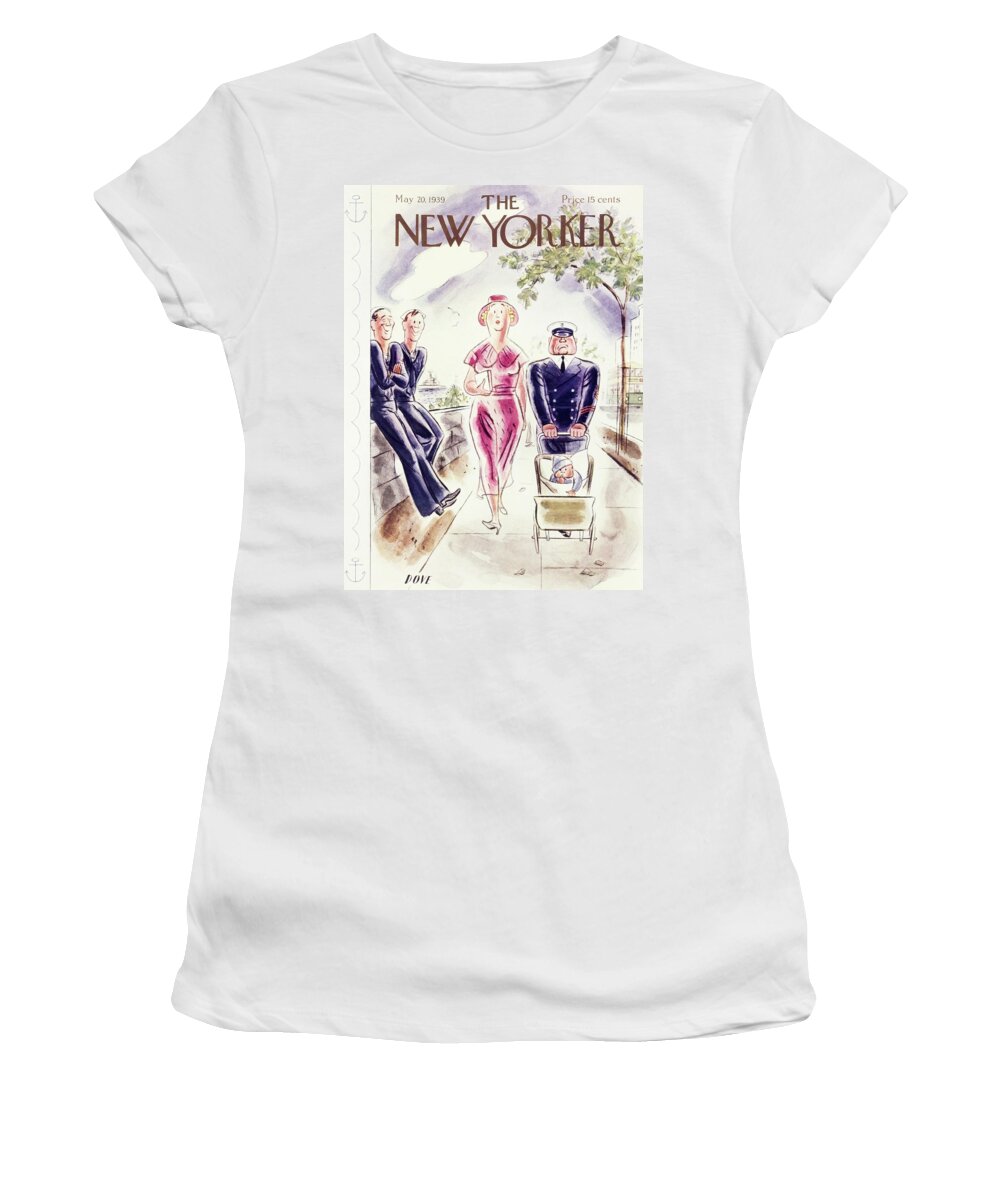 Military Women's T-Shirt featuring the painting New Yorker May 20 1939 by Leonard Dove