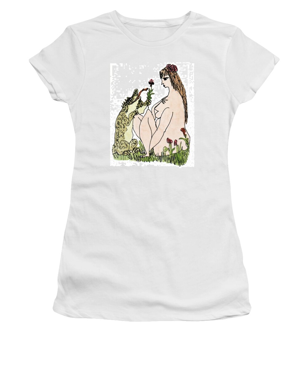 Nude People Women's T-Shirt featuring the drawing New Yorker November 3rd, 1997 by William Steig