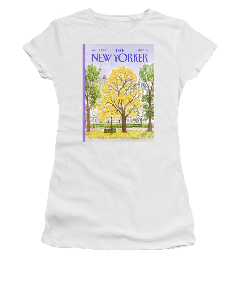 Seasons Women's T-Shirt featuring the painting New Yorker October 14th, 1985 by Barbara Westman