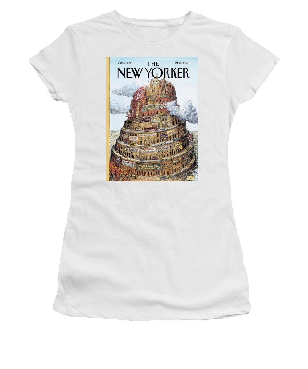 I Love Babel Women's T-Shirt featuring the painting New Yorker October 2nd, 1995 by Edward Sorel