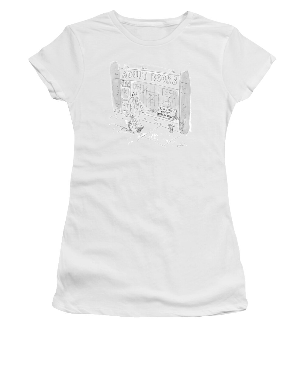Pornography Women's T-Shirt featuring the drawing New Yorker September 21st, 1998 by Roz Chast