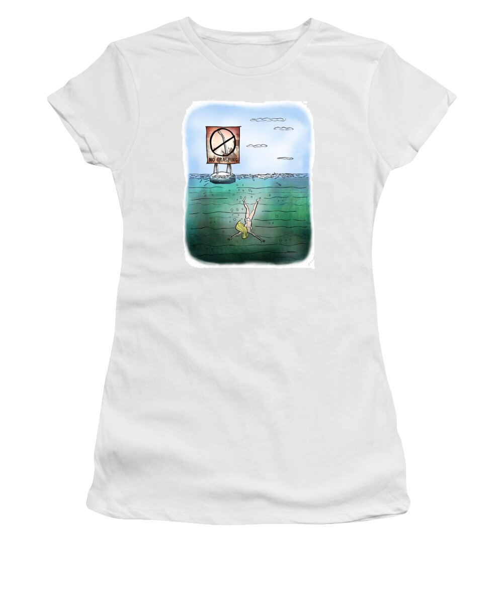 Swim Women's T-Shirt featuring the digital art No Grasping by Mark Armstrong