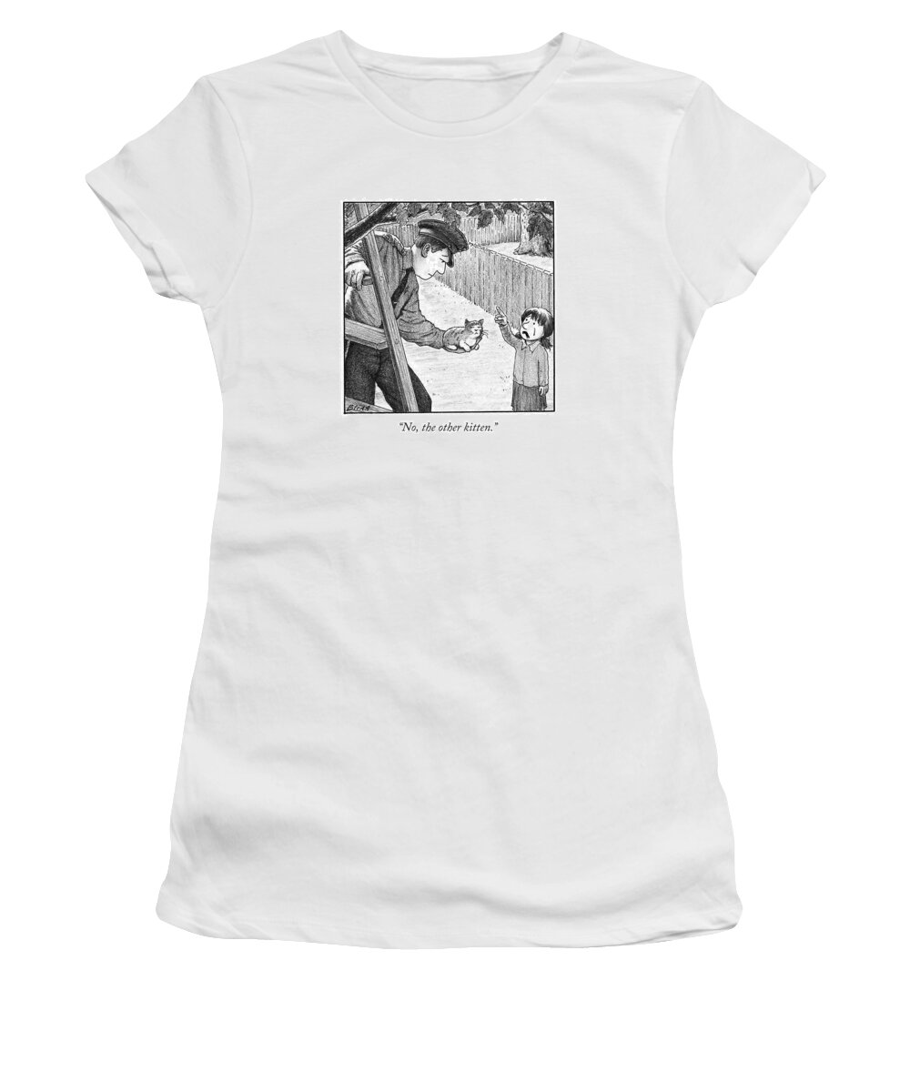 Police Women's T-Shirt featuring the drawing No, The Other Kitten by Harry Bliss