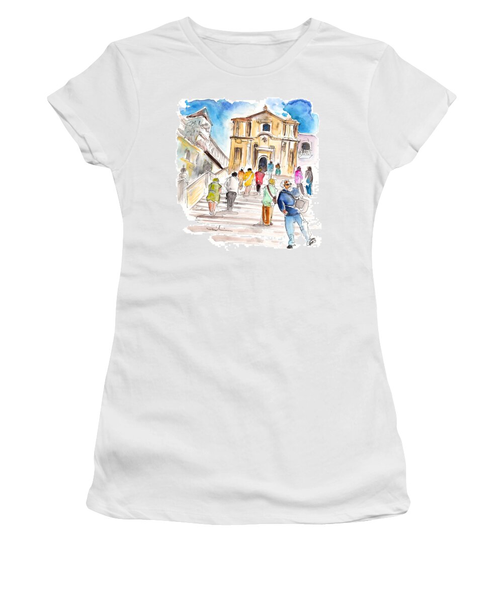 Travel Women's T-Shirt featuring the painting Noto 05 by Miki De Goodaboom