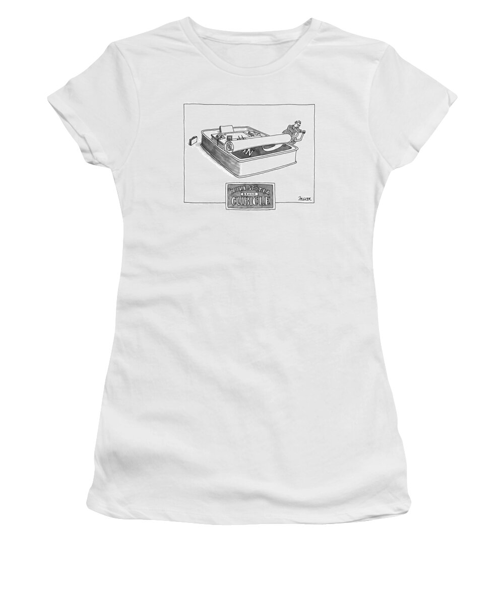 Food Women's T-Shirt featuring the drawing Nova Scotia Brand Cubicle by Jack Ziegler
