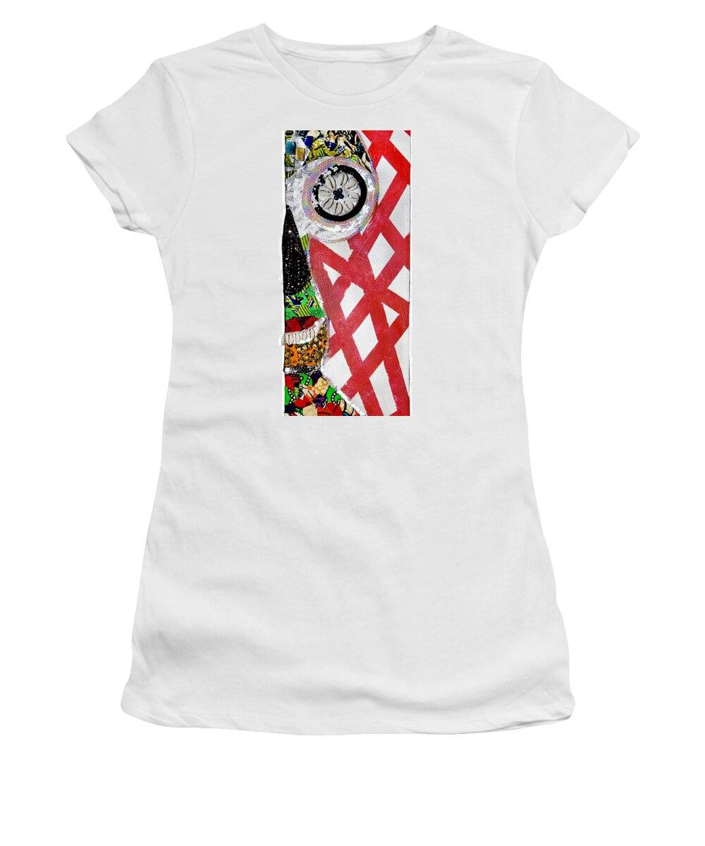 Tribal Women's T-Shirt featuring the tapestry - textile Obaoya by Apanaki Temitayo M