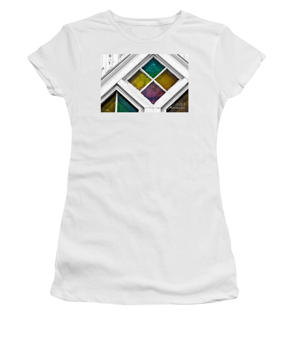 Church Women's T-Shirt featuring the photograph Old Stained Glass Windows by Dawn Gari