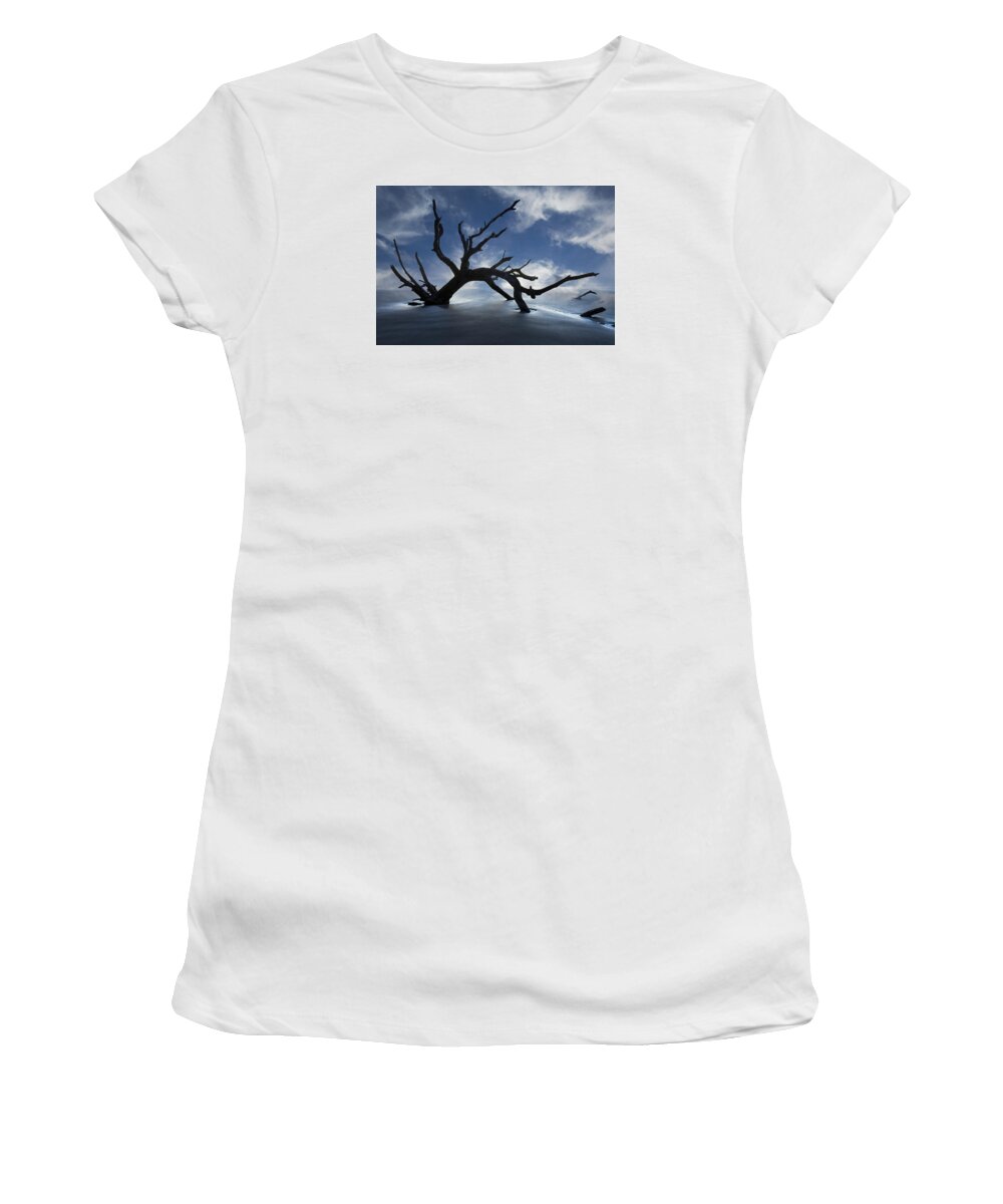 Clouds Women's T-Shirt featuring the photograph On a MIsty Morning by Debra and Dave Vanderlaan