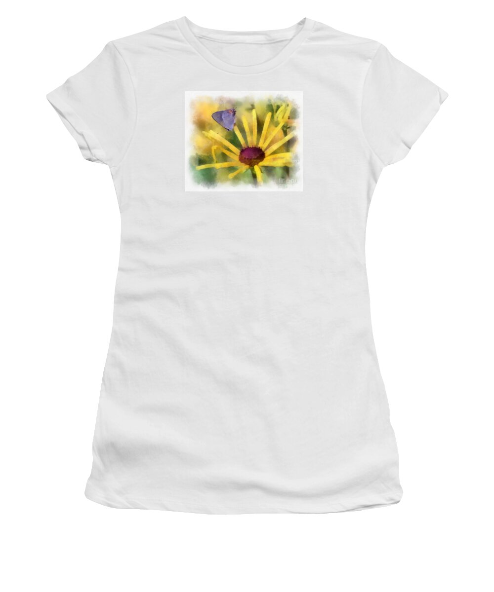 Butterfly Women's T-Shirt featuring the photograph On The Yellow by Kerri Farley