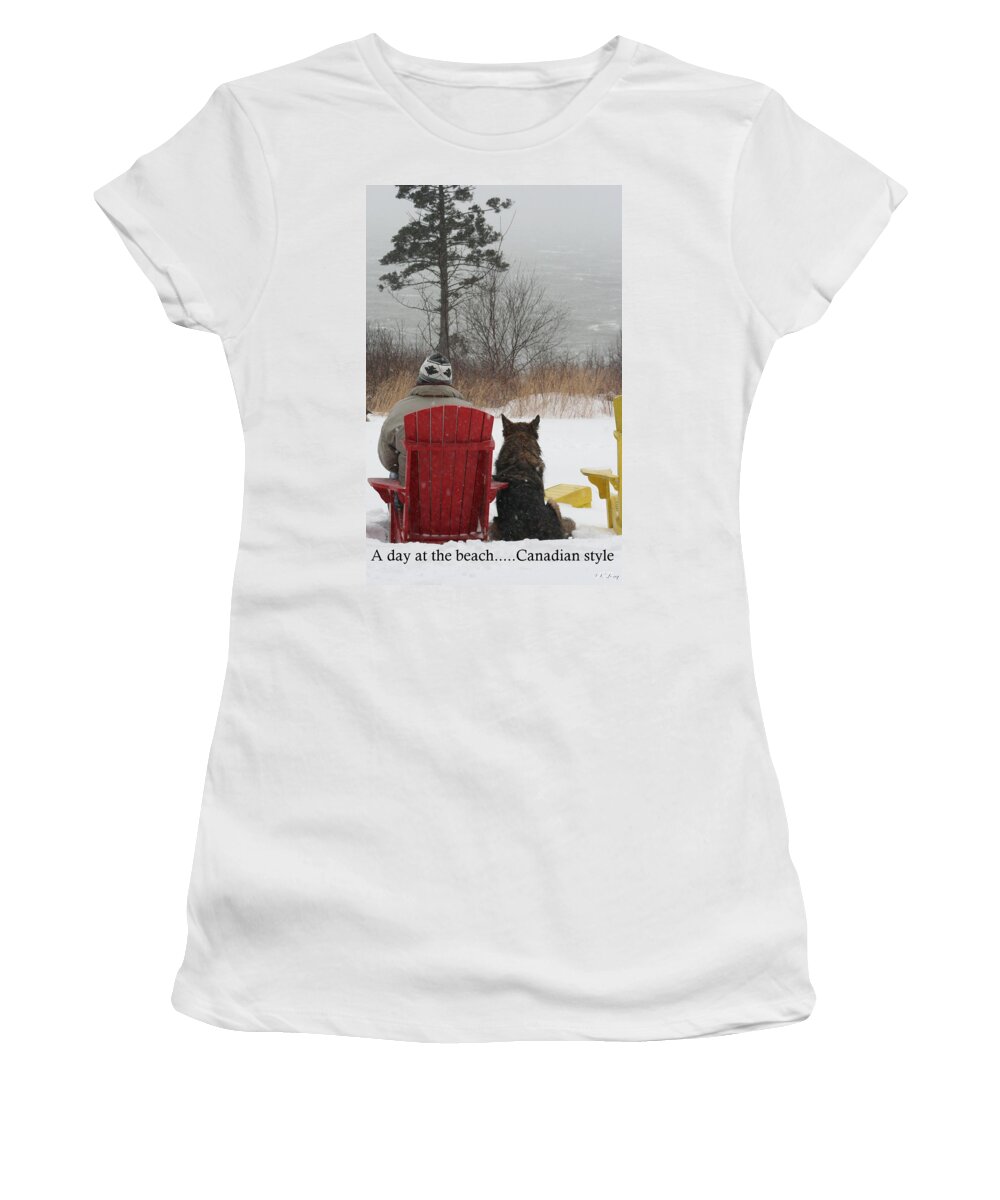 Funny Photograph Women's T-Shirt featuring the photograph Only in Canada by Sue Long
