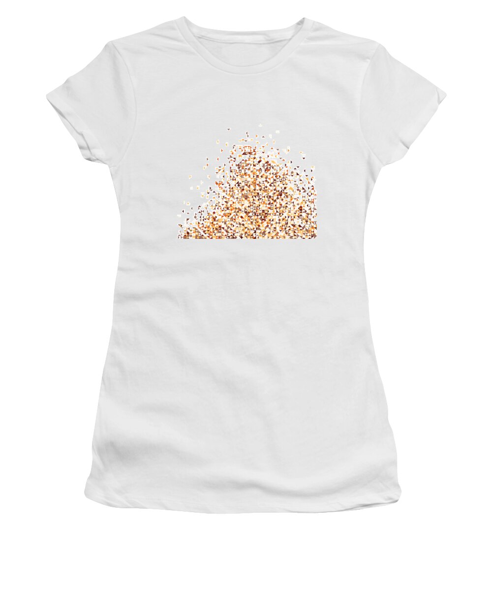 Pixel Women's T-Shirt featuring the digital art Orange Pixels by Mike Taylor