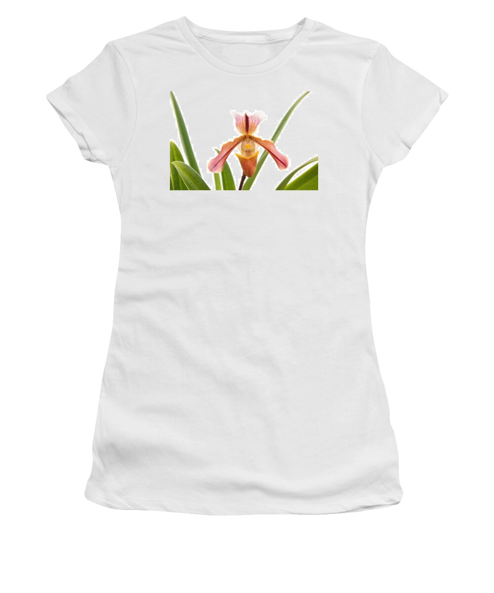 Orchid Women's T-Shirt featuring the photograph Orchid - Will the slipper fit by Mike Savad
