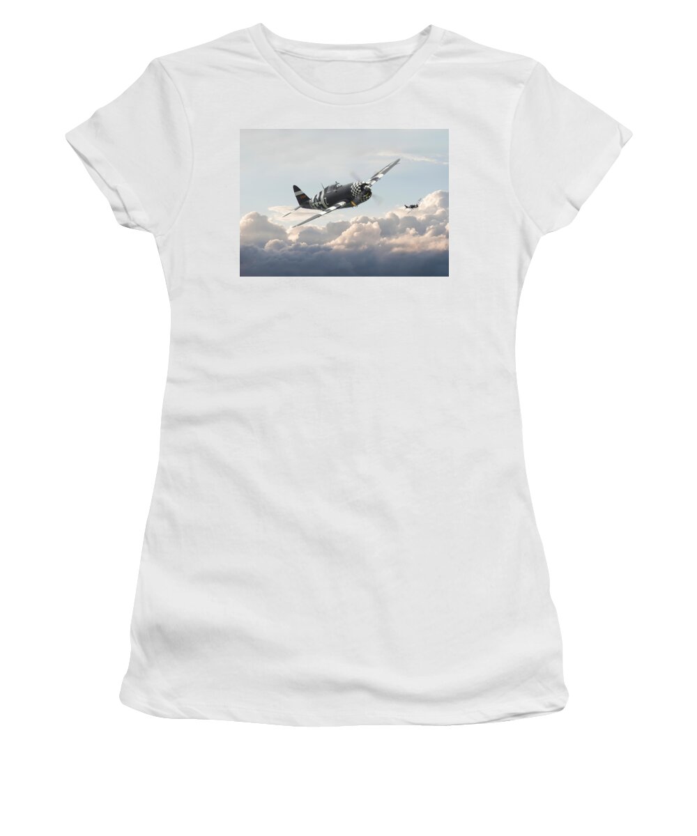 Aircraft Women's T-Shirt featuring the photograph P47 G - Thunderbolt by Pat Speirs