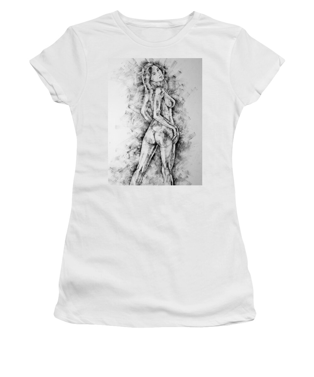 Erotic Women's T-Shirt featuring the drawing Page 32 by Dimitar Hristov