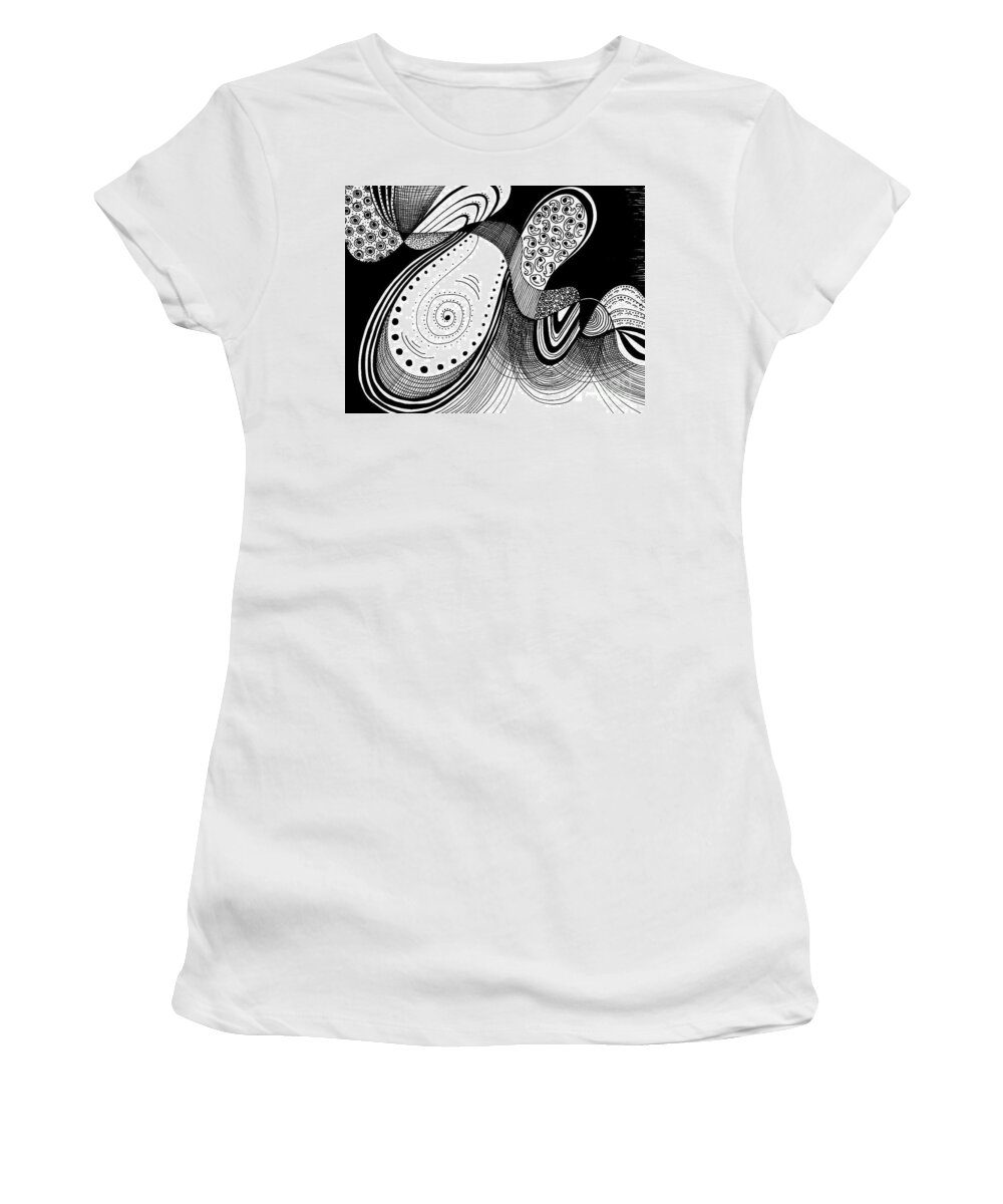 Paisley Women's T-Shirt featuring the drawing Paisley by Lynellen Nielsen
