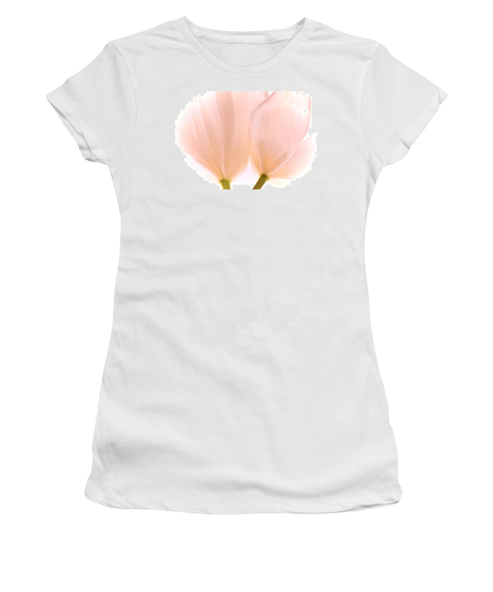 Flowers Women's T-Shirt featuring the photograph Pale Pink Tulips with Vignette by Phyllis Meinke