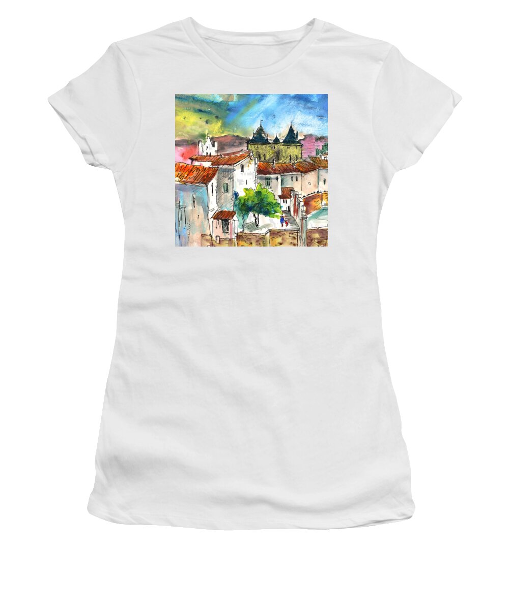 Travel Women's T-Shirt featuring the painting Pezens 04 by Miki De Goodaboom