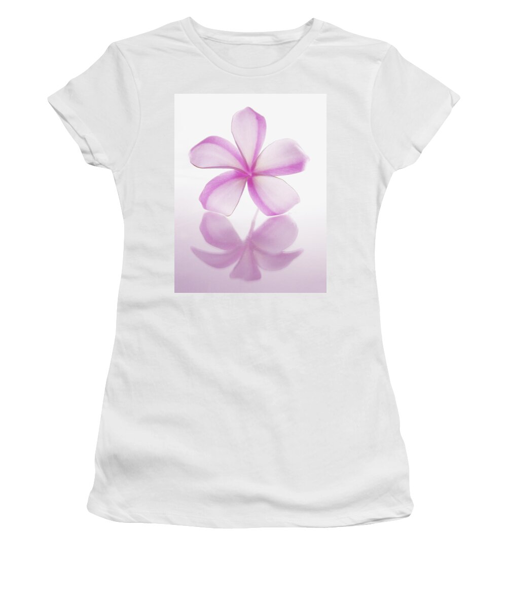 Beautiful Women's T-Shirt featuring the photograph Pink Plumera Reflection by M Swiet Productions