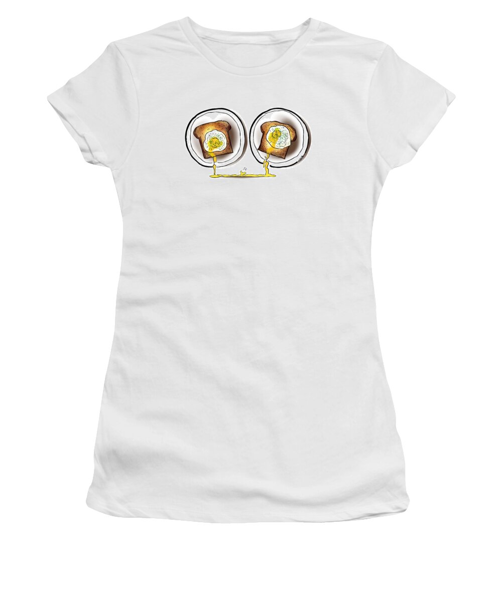 Love Women's T-Shirt featuring the digital art Poached Egg Love by Mark Armstrong