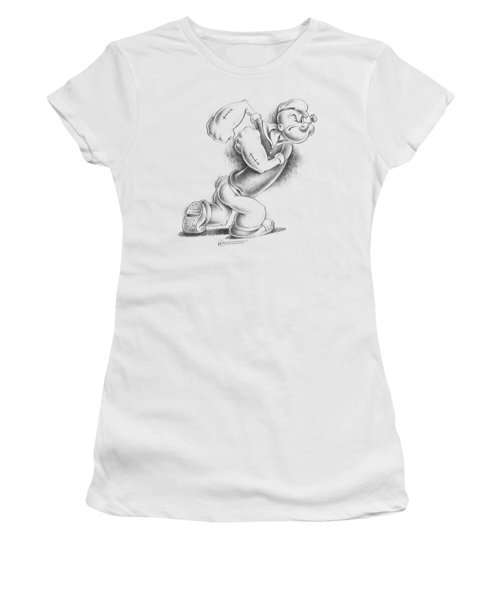 Popeye Women's T-Shirt featuring the digital art Popeye - Here Comes Trouble by Brand A