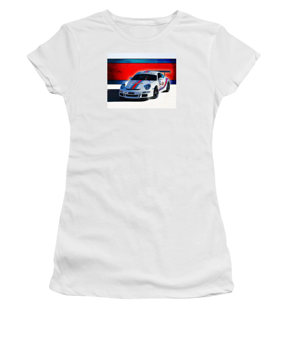 Gt3 Women's T-Shirt featuring the photograph Porsche GT3 Martini by Stuart Row