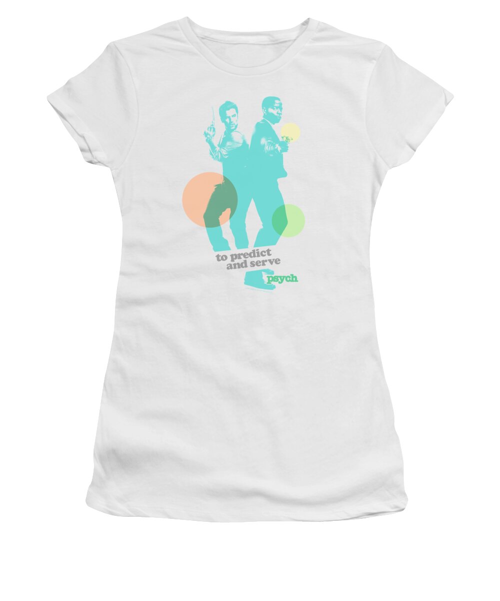 Psych Women's T-Shirt featuring the digital art Psych - Predict And Serve by Brand A
