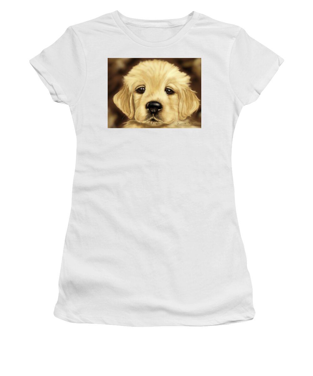 Dog Women's T-Shirt featuring the painting Puppy by Veronica Minozzi