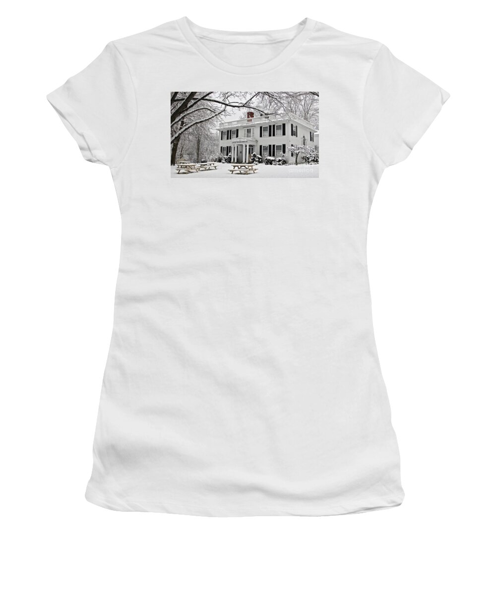 Maine Women's T-Shirt featuring the photograph Quaint Library by Karin Pinkham