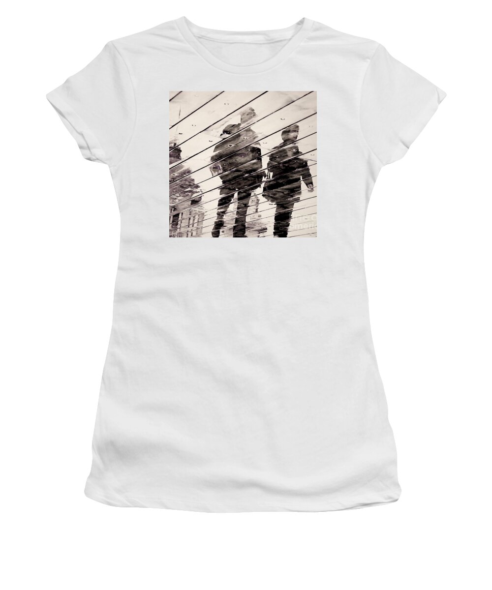 Rain Women's T-Shirt featuring the photograph Rainy Day on the Promenade by Valerie Rosen