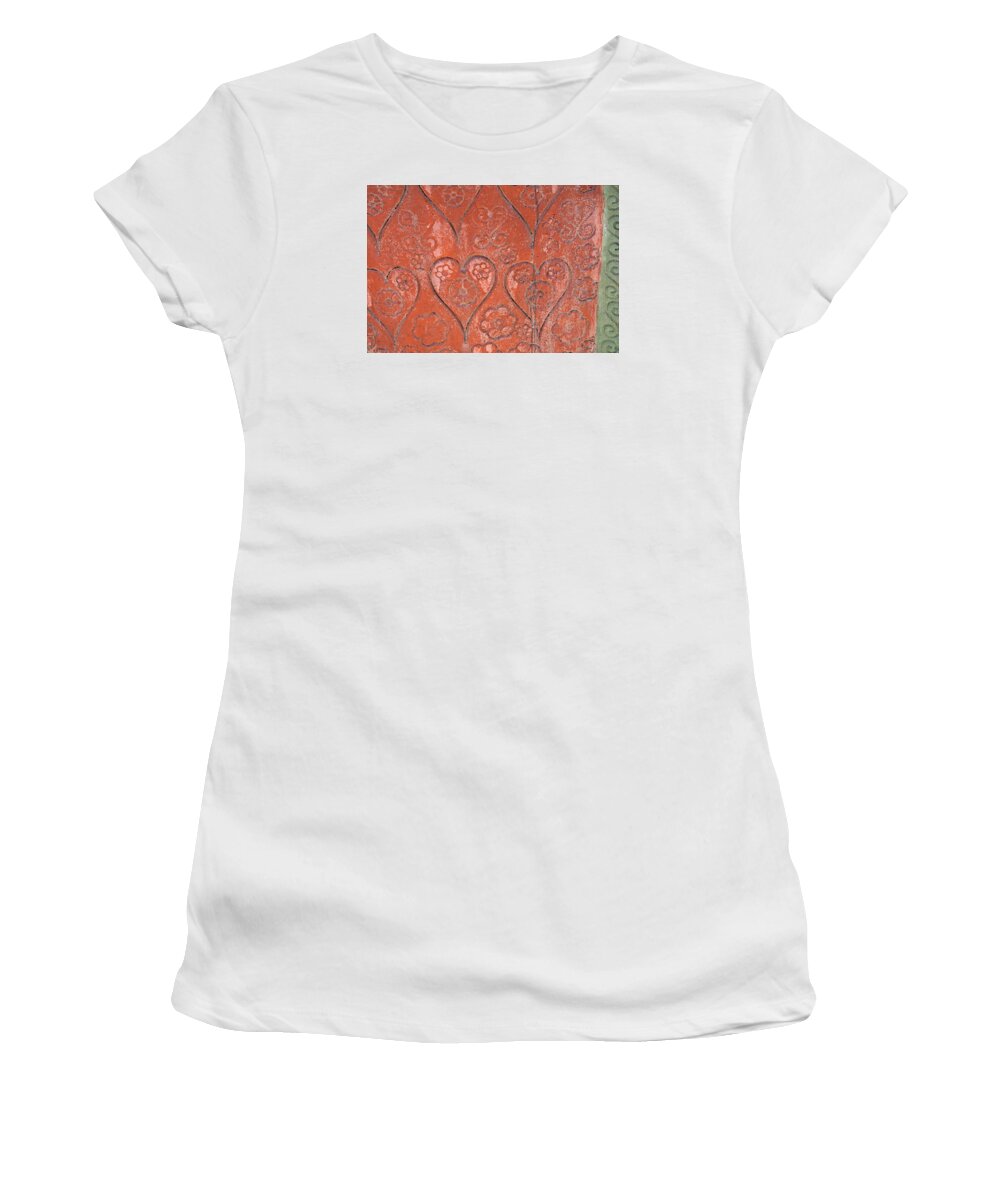 Heart Women's T-Shirt featuring the photograph Red Hearts by Art Block Collections