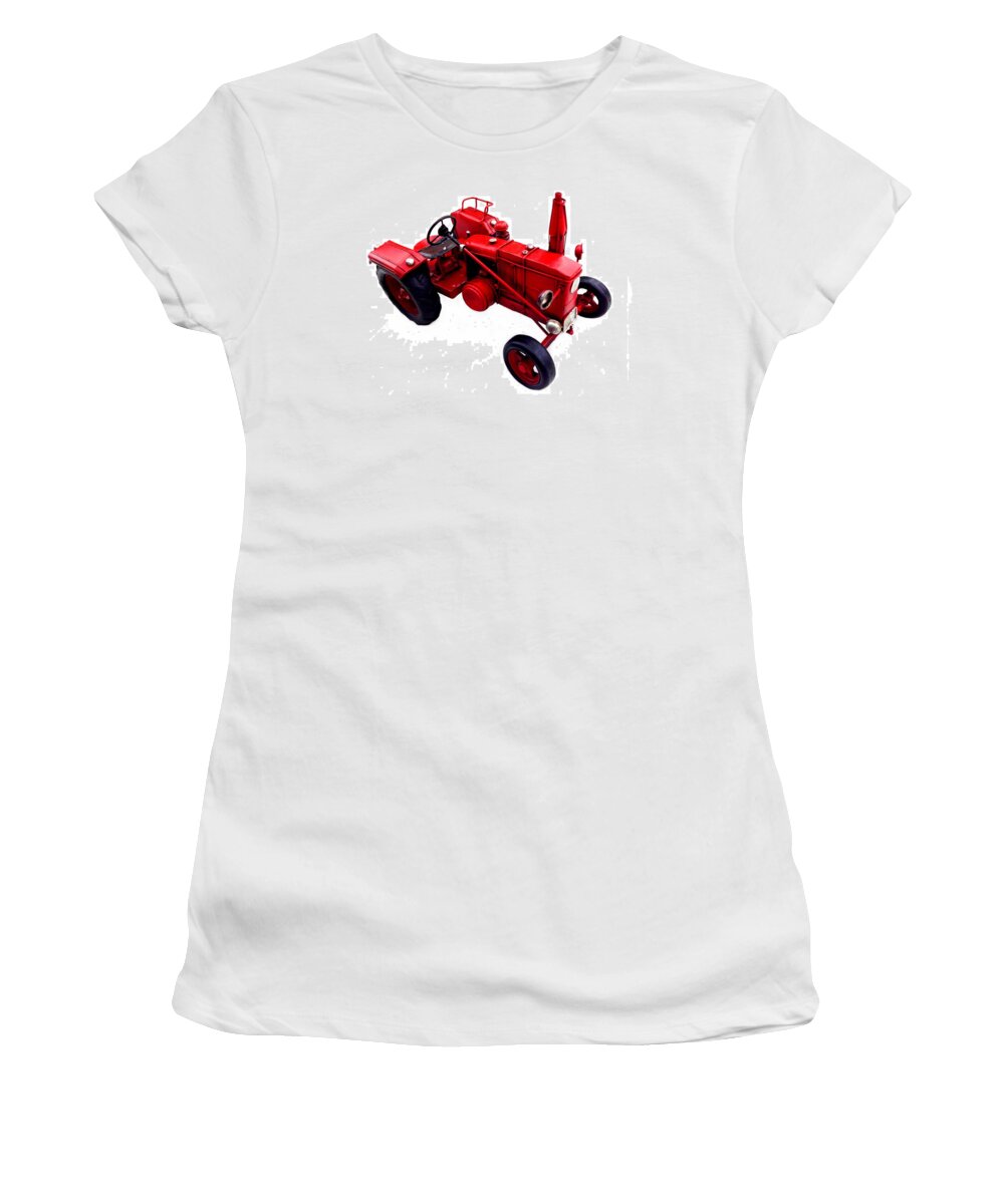 Landscape Women's T-Shirt featuring the photograph Red Tractor by Morgan Carter
