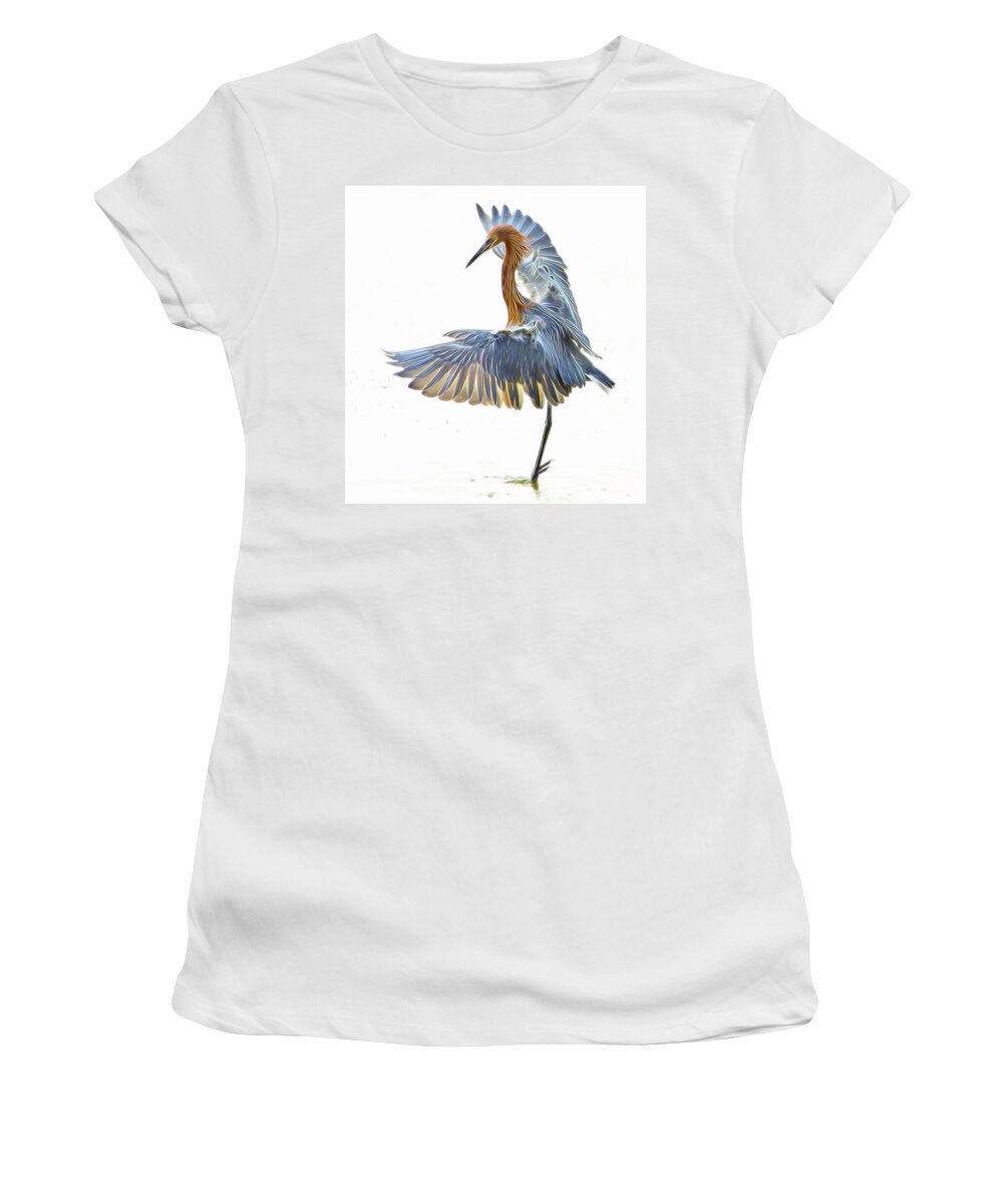 Wildlife Women's T-Shirt featuring the digital art Reddish Egret 1 by William Horden