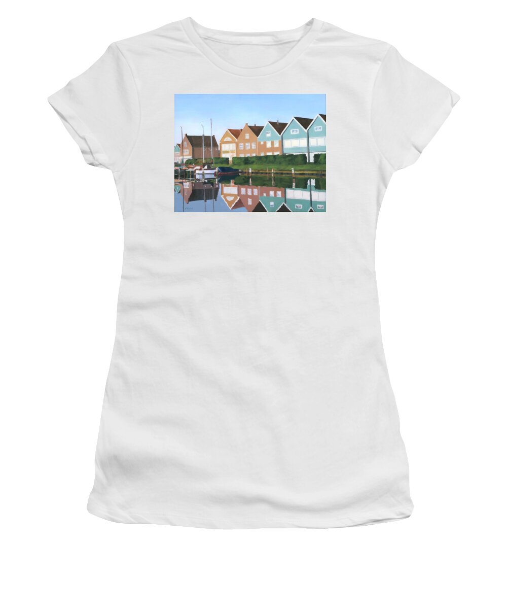 Holland Women's T-Shirt featuring the painting Reflections of Holland by Lynne Reichhart