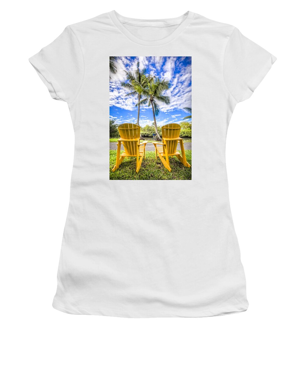 Clouds Women's T-Shirt featuring the photograph Relaxing at the Park by Debra and Dave Vanderlaan