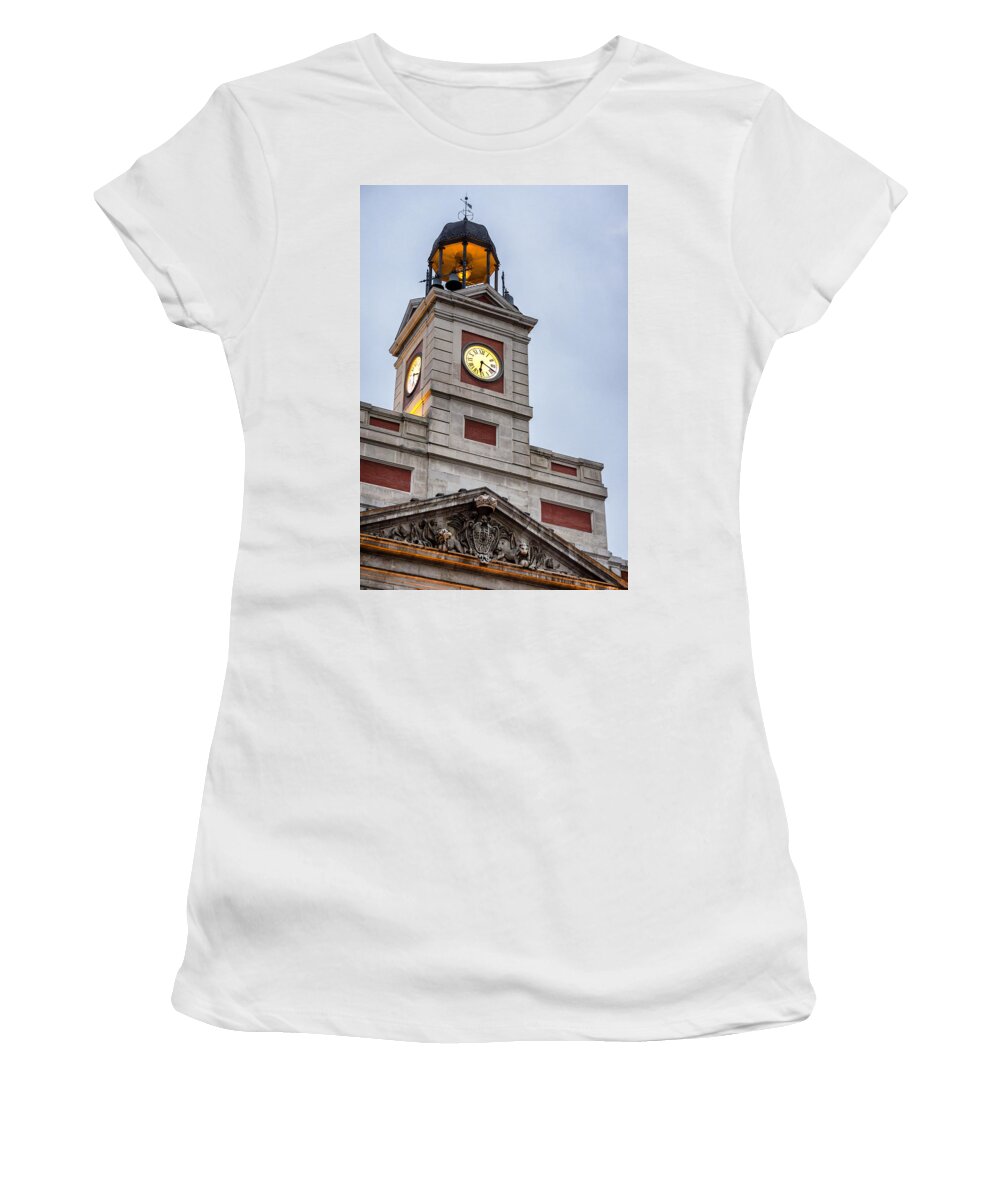 Madrid Women's T-Shirt featuring the photograph Reloj de Gobernacion 2 by Pablo Lopez