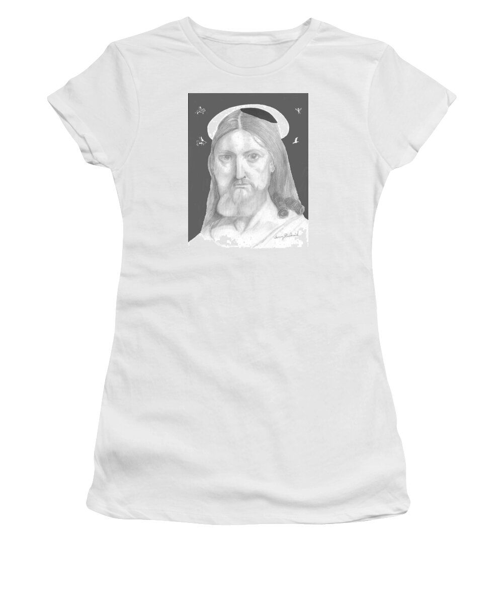 Jesus Women's T-Shirt featuring the drawing Revelations by Terry Frederick