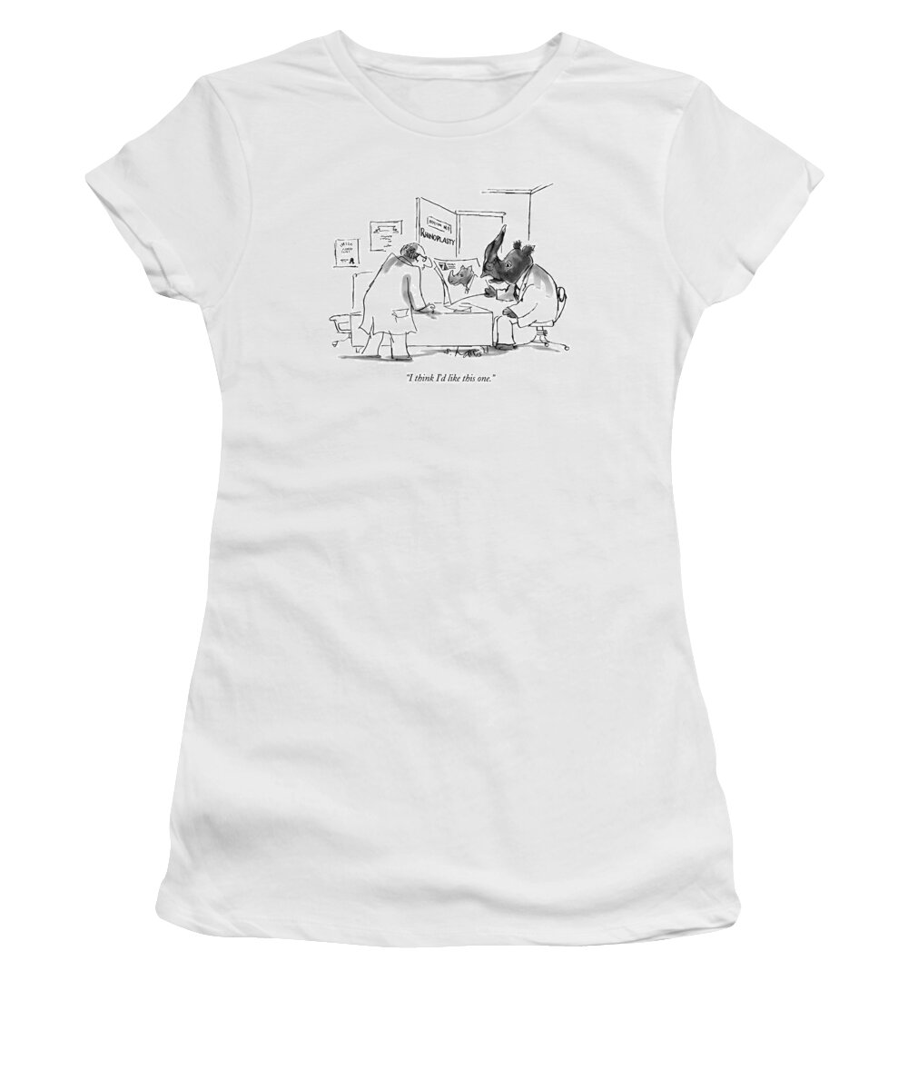 Rhinoplasty

(rhinoceros With Very Large Horn Women's T-Shirt featuring the drawing Rhinoplasty
I Think I'd Like This One by Sidney Harris