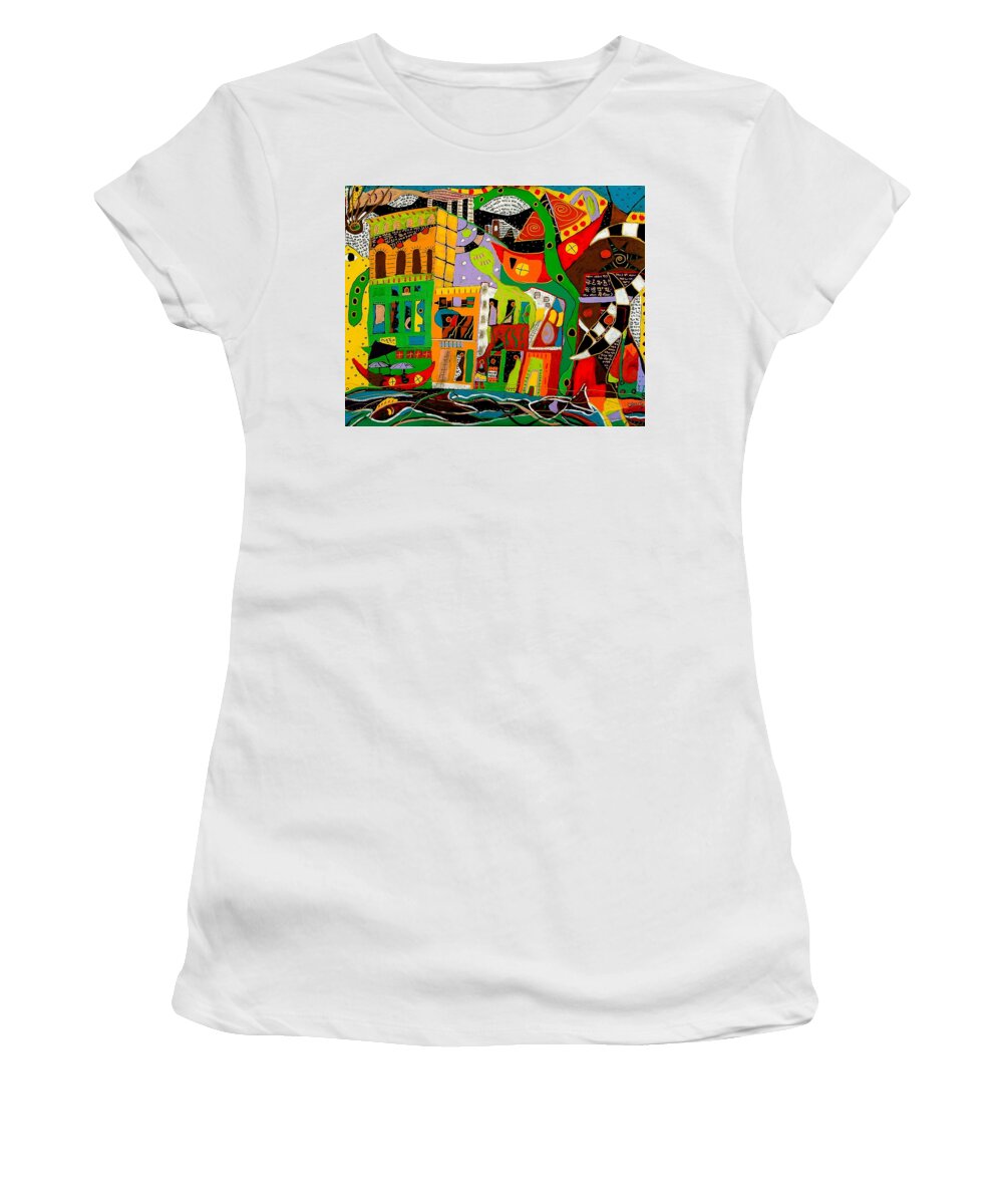 Rockland Women's T-Shirt featuring the painting Rockland by Clarity Artists
