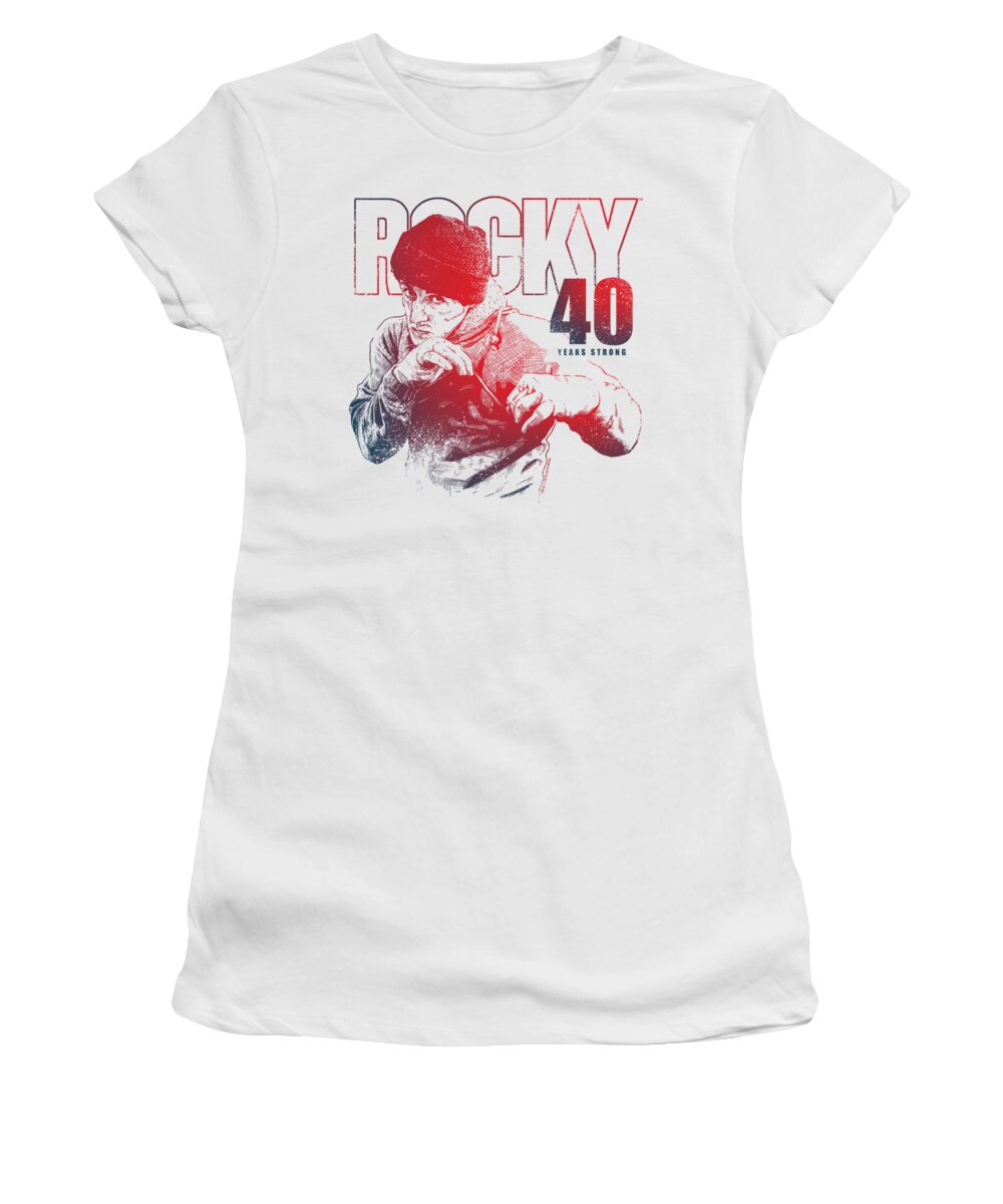  Women's T-Shirt featuring the digital art Rocky - 40 Years Strong by Brand A