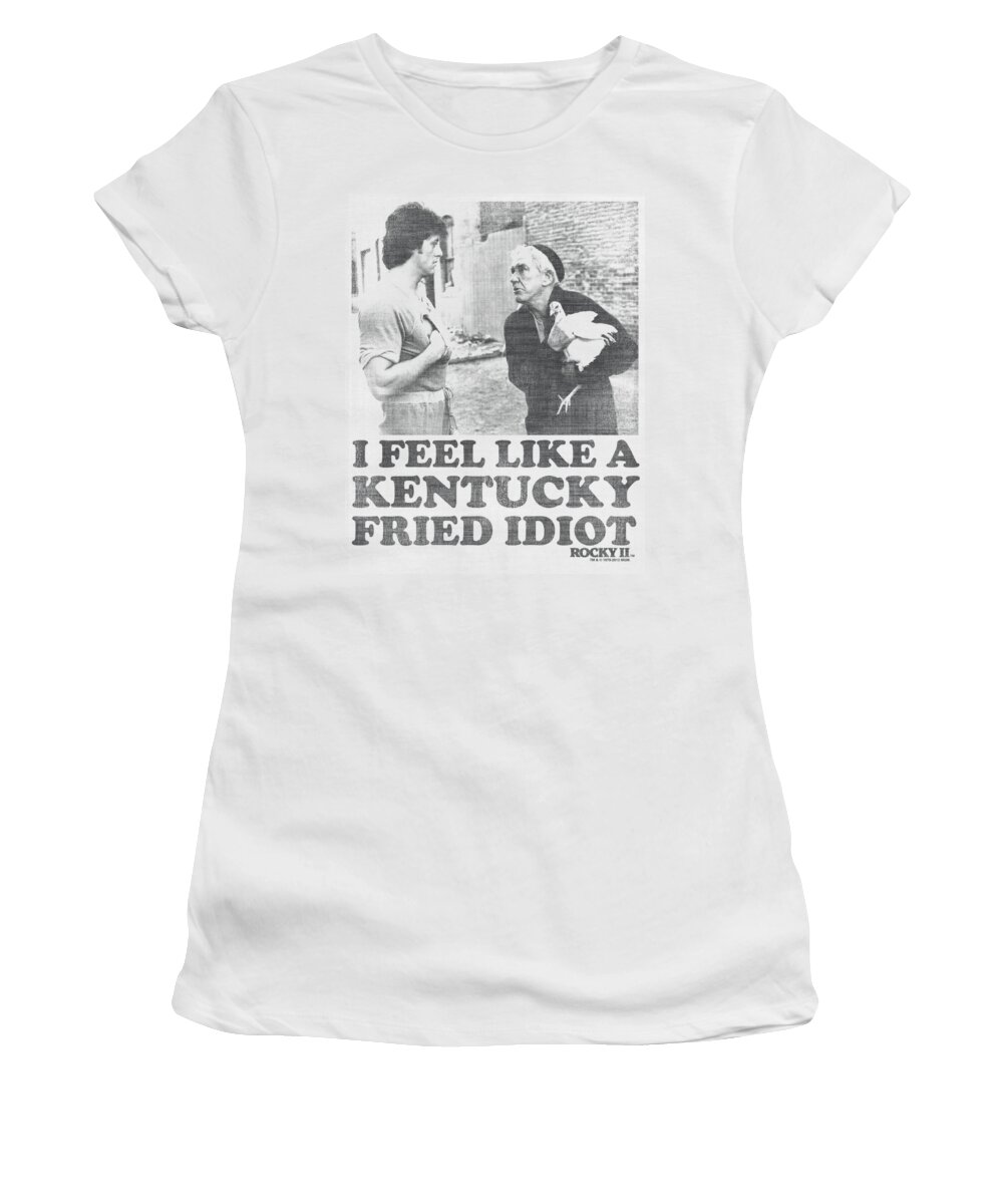 Rocky Women's T-Shirt featuring the digital art Rocky - Fried Idiot by Brand A