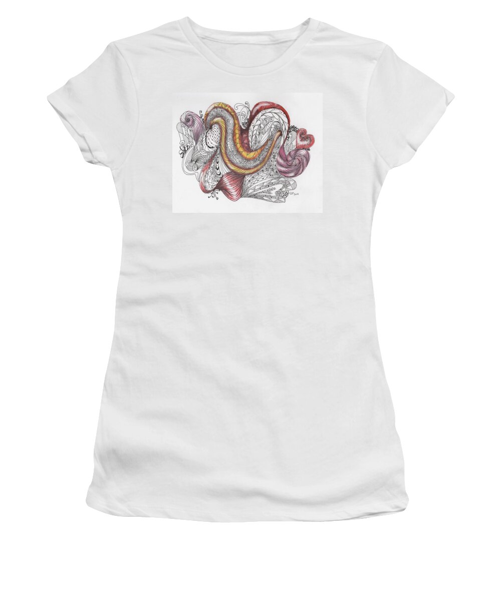 Doodle Women's T-Shirt featuring the drawing Roller Coaster by Quwatha Valentine