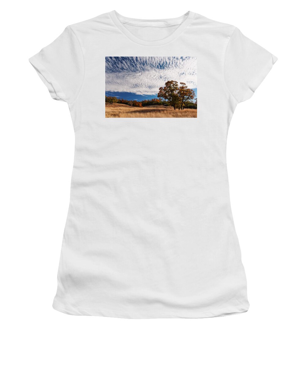 Central Women's T-Shirt featuring the photograph Rolling Hills of the Texas Hill Country in the Fall - Fredericksburg Texas by Silvio Ligutti