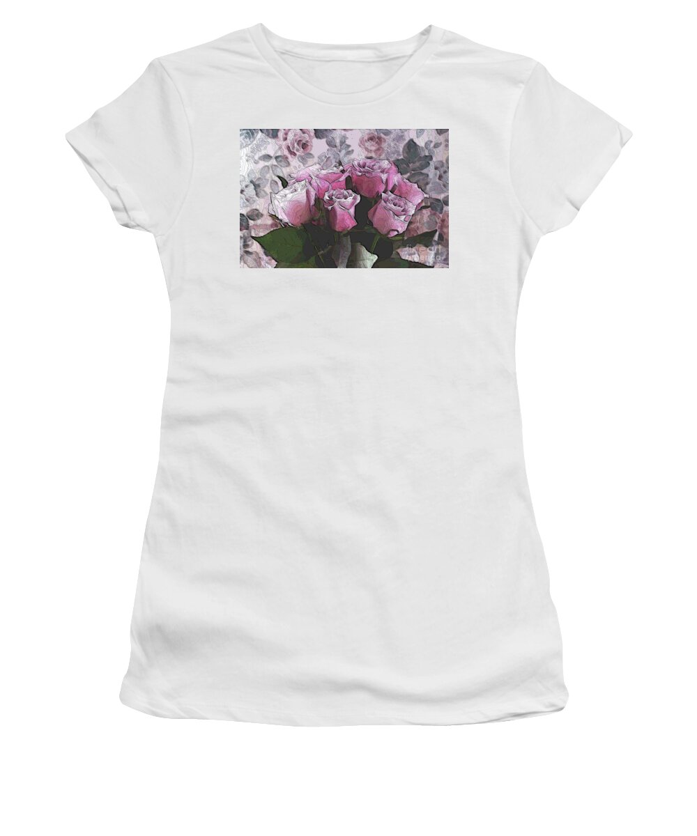 Roses Women's T-Shirt featuring the digital art Rosario by Aimelle Ml