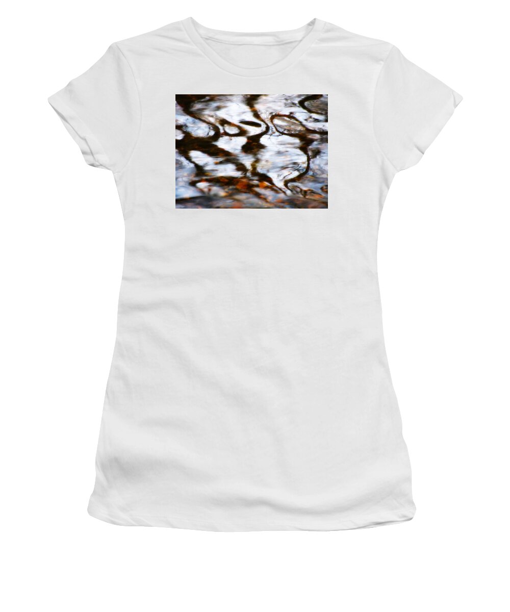 Water Women's T-Shirt featuring the photograph Rushing Water by Deborah Crew-Johnson